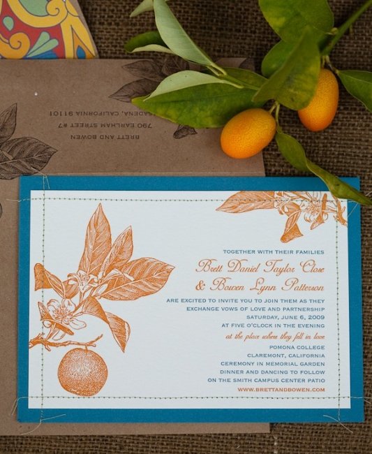 Приглашение на апельсиновую свадьбу