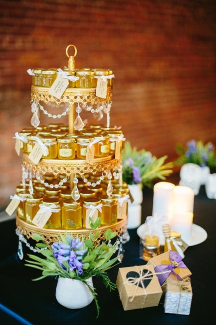 Баночки с медом в декоре свадьбы