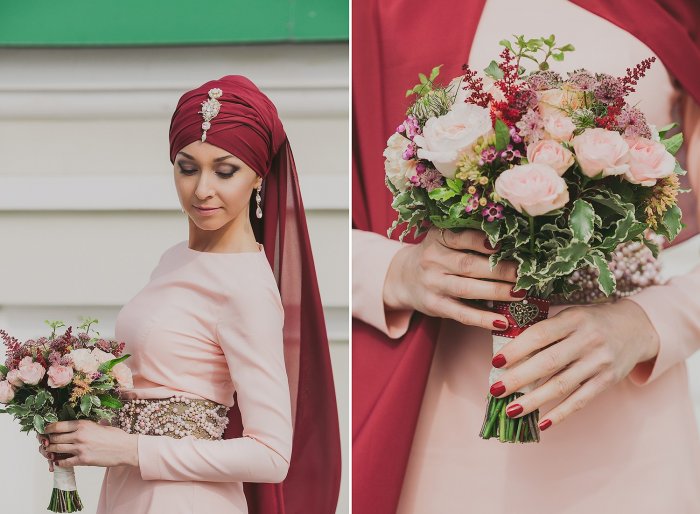 Современный свадебный наряд для мусульманки