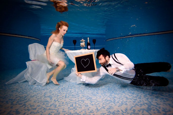 Оригинальная свадьба под водой