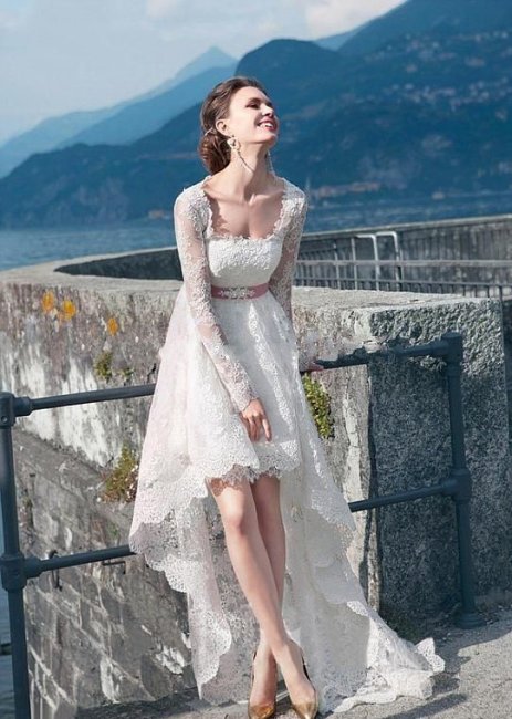 Ассиметричное свадебное платье