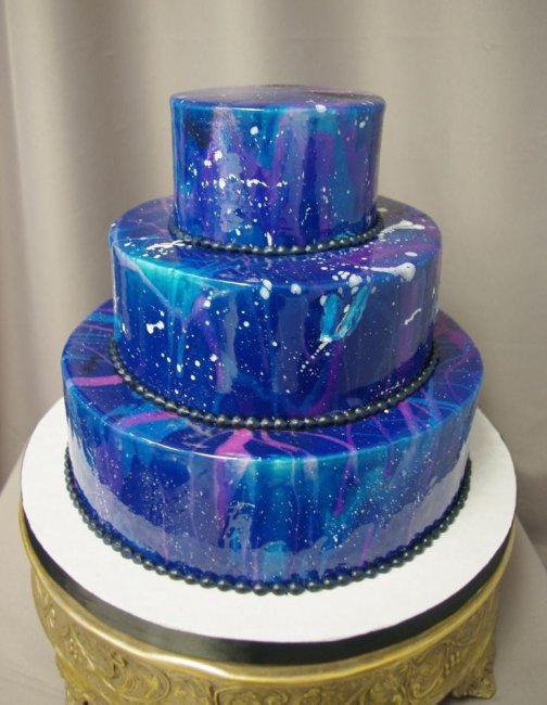 Синий свадебный торт