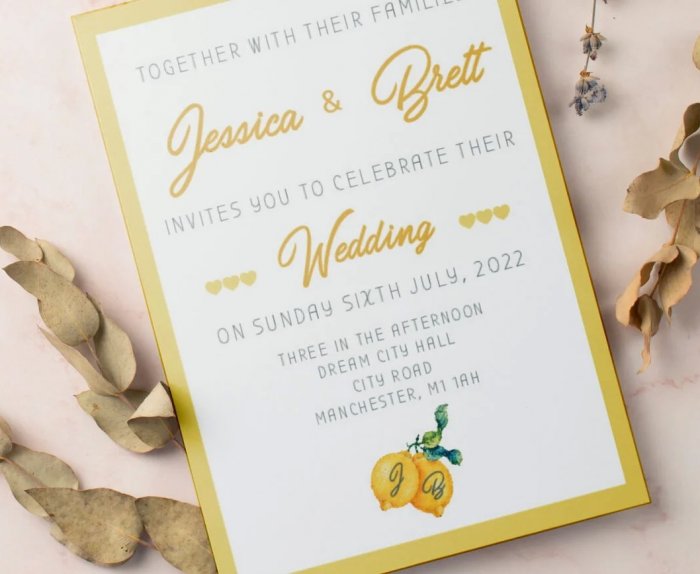 Свадебные приглашения 2023 с цветными шрифтами