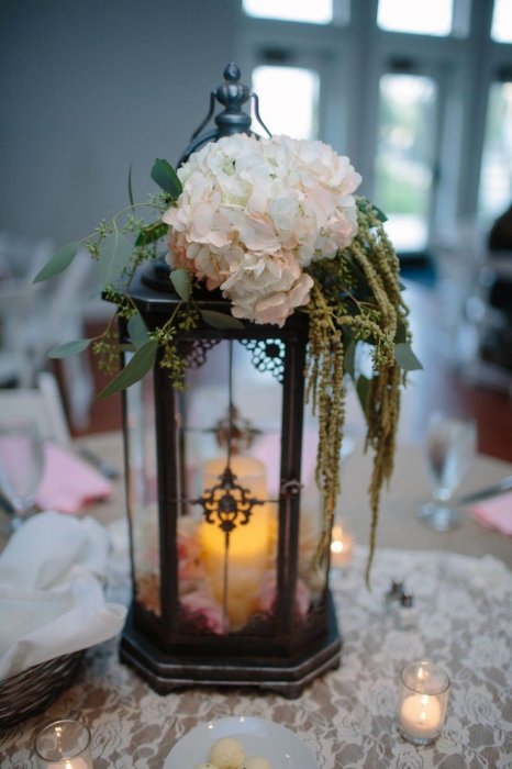 Лампа в свадебном декоре