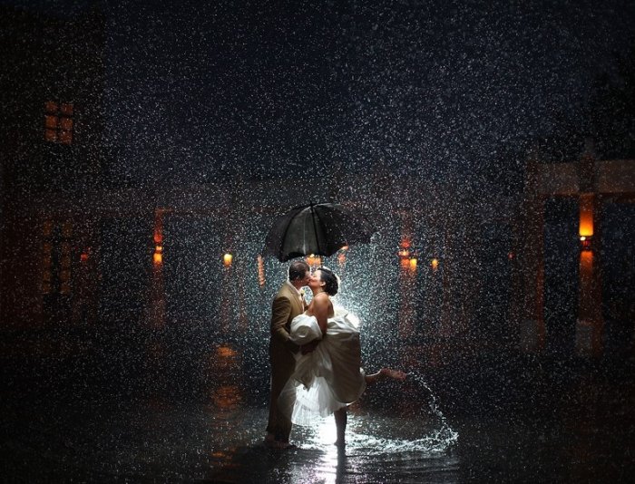 Свадебная фотосъемка в дождь