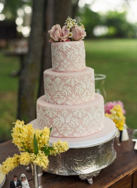Пастельный цвет свадебного торта