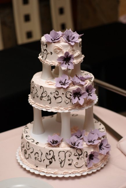 Торт с цветами и росписью