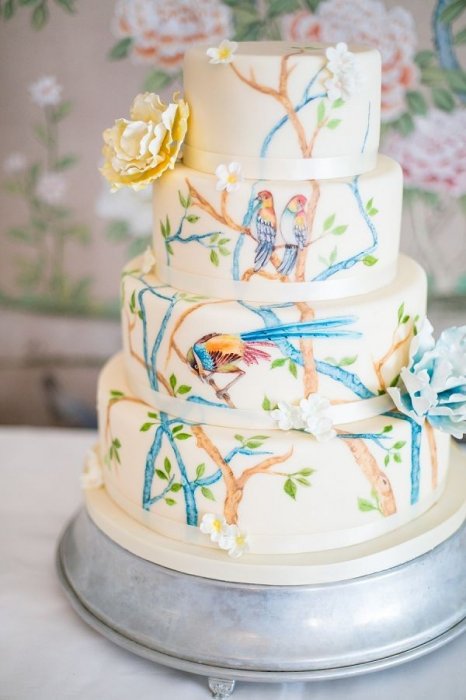 Расписной свадебный торт