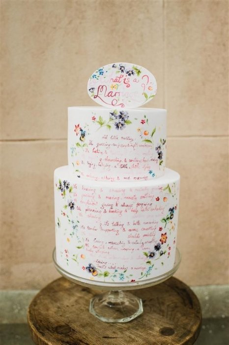Свадебный торт со стихами