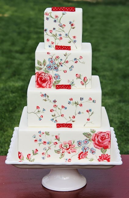 Расписной торт на свадьбу