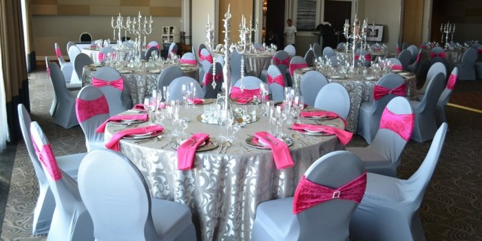Сочетание розового и серебряного на свадьбе