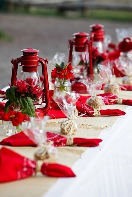Детали свадьбы в красном цвете