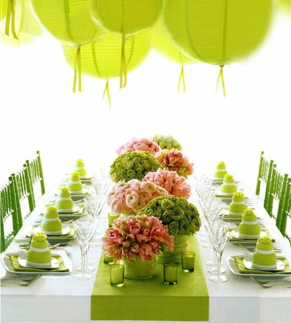 Оформление свадьбы в салатовом цвете