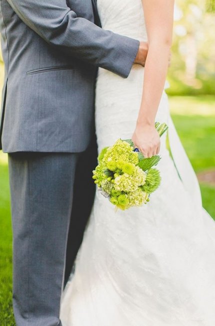 Букет невесты в салатовом цвете