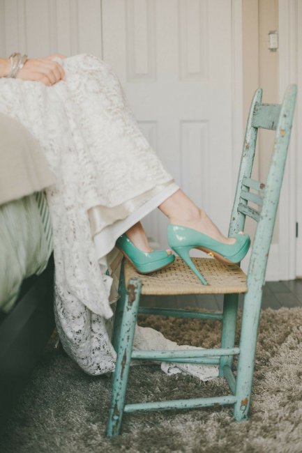 Туфли для невесты для мятной свадьбы