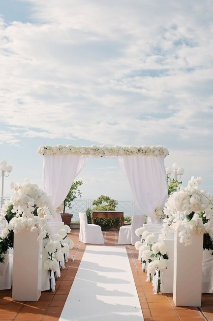 Оформление свадьбы в белом цвете