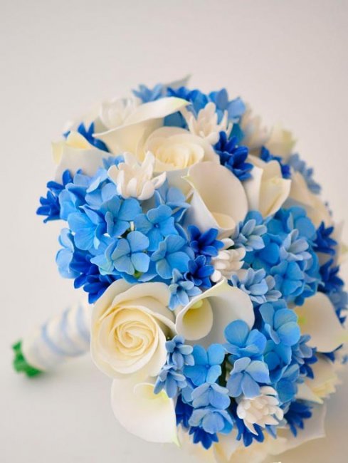 Свадебный букет для голубой свадьбы