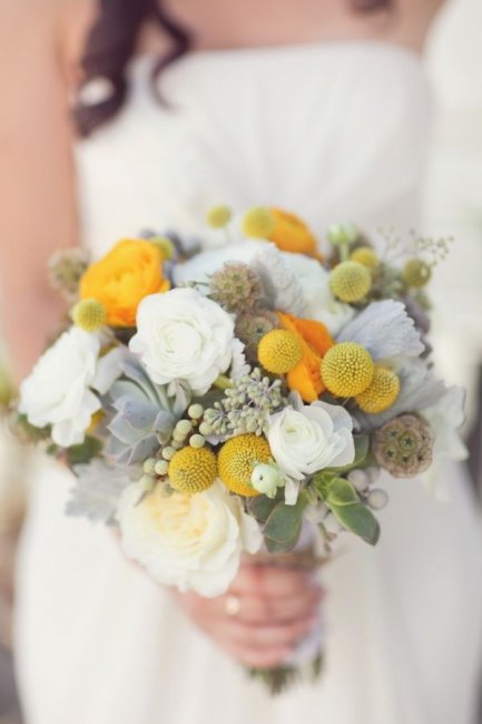 Букет невесты для серо-желтой свадьбы