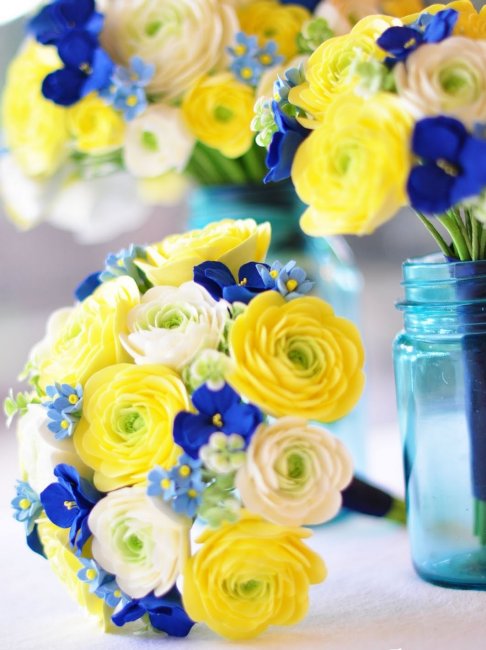 Сочетания цветов для сине-желтой свадьбы