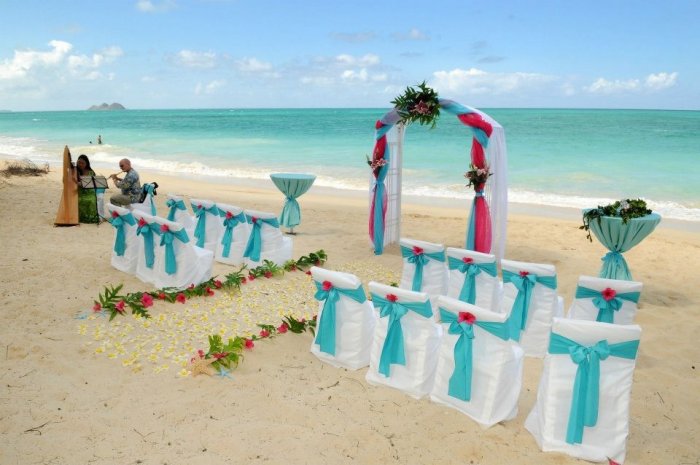 Морская свадьба в цвете Тиффани