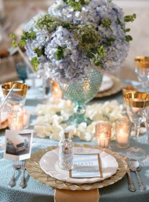 Декор свадьбы в небесно-голубом цвете