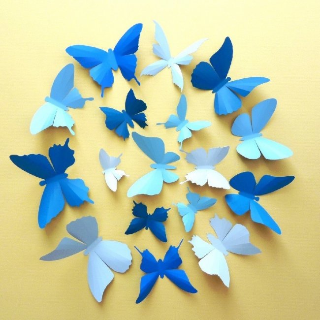 Бабочки для свадьбы в небесно-голубом цвете