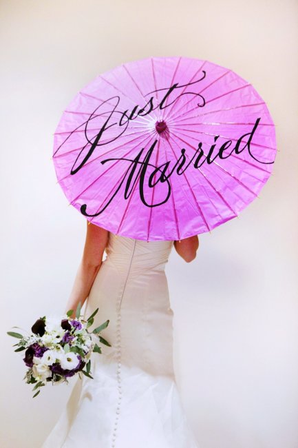 Зонт с надписями на свадьбу