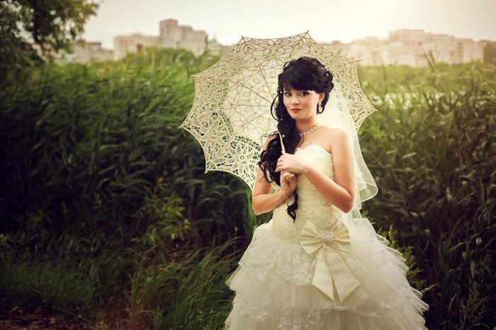 Зонт для фотосессии в цвете айвори