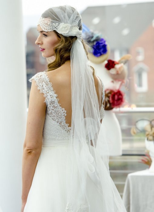 Bridal cap с цветком