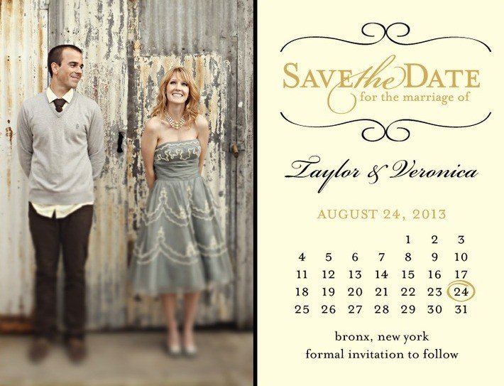 Свадебное приглашение в виде календаря