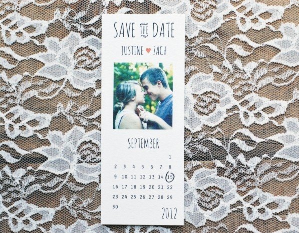 Свадебное приглашение в виде календаря