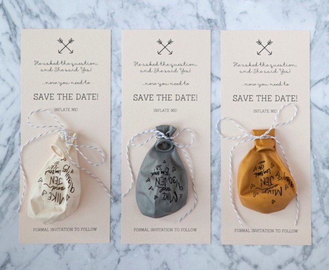 Свадебные приглашения Save the Dates с шариком