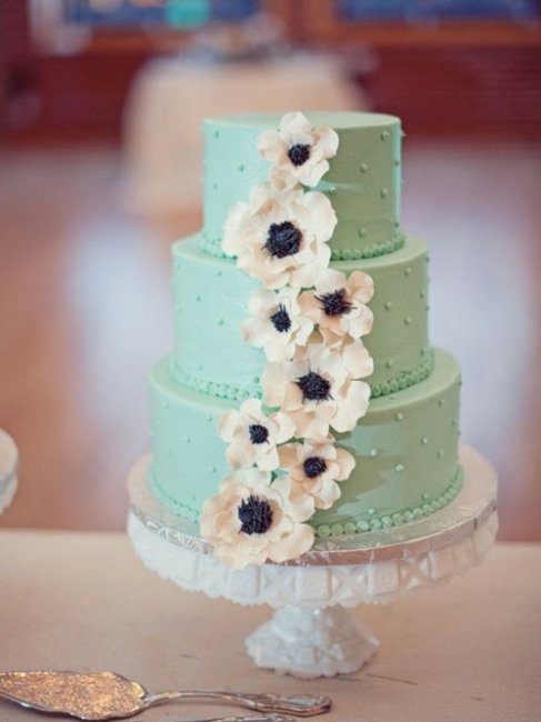 Мятный свадебный торт