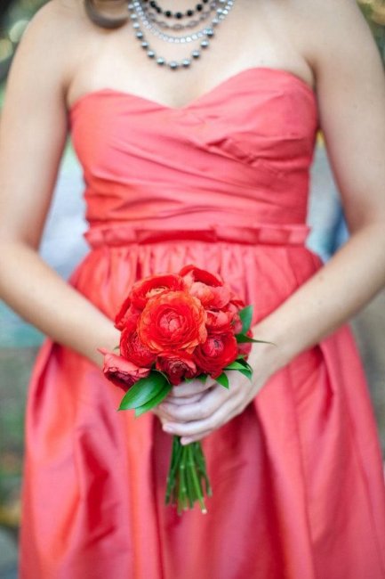 Цветы на свадьбу в цвете фиеста