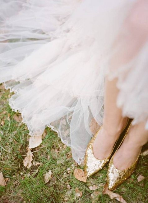 Свадебные туфли с пайетками