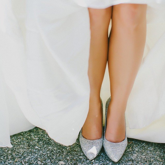 Свадебные туфли с блестками
