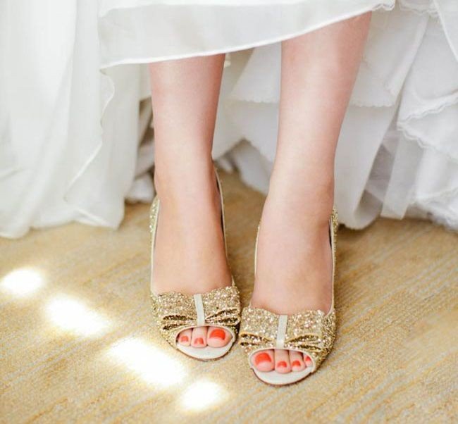 Свадебные туфли с блестками