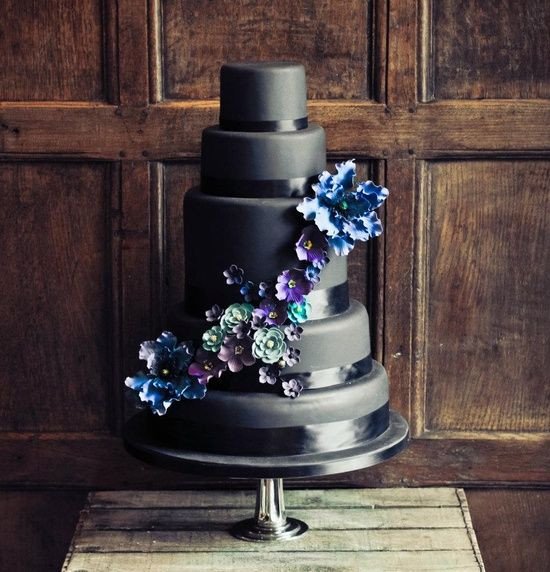Свадебный торт для свадьбы в черном цвете