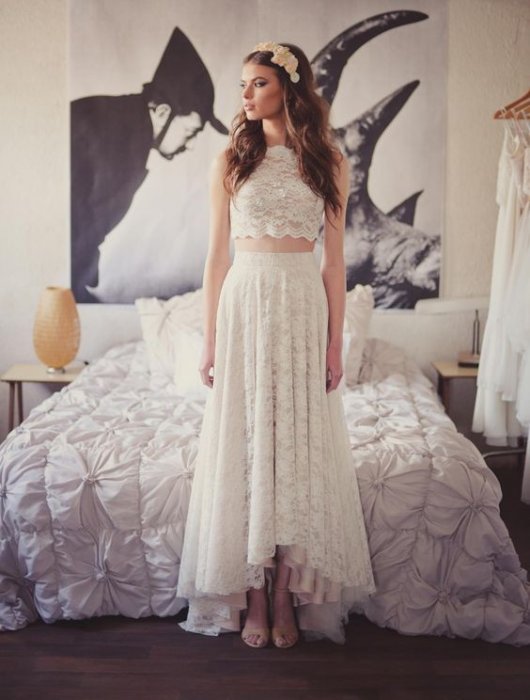 Свадебное платье в стиле кроп топ