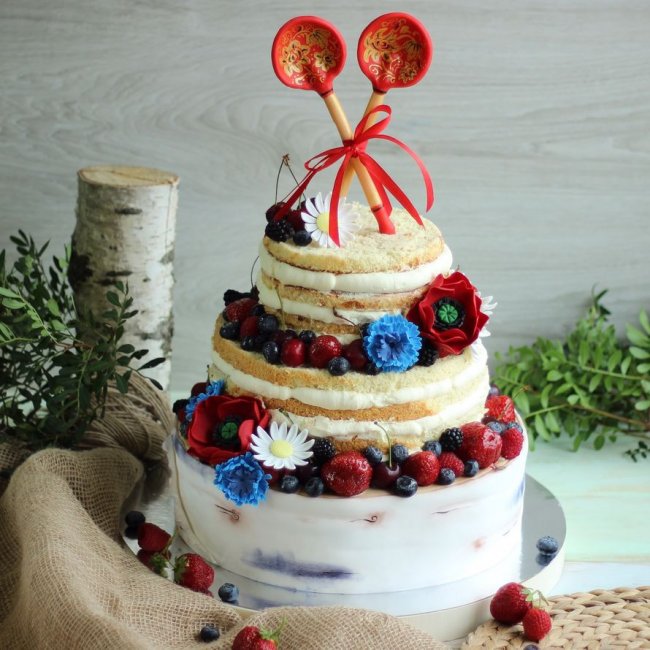 Открытый торт для русской свадьбы