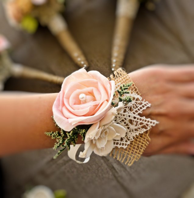 Стильный браслет для свадьбы в стиле рустик