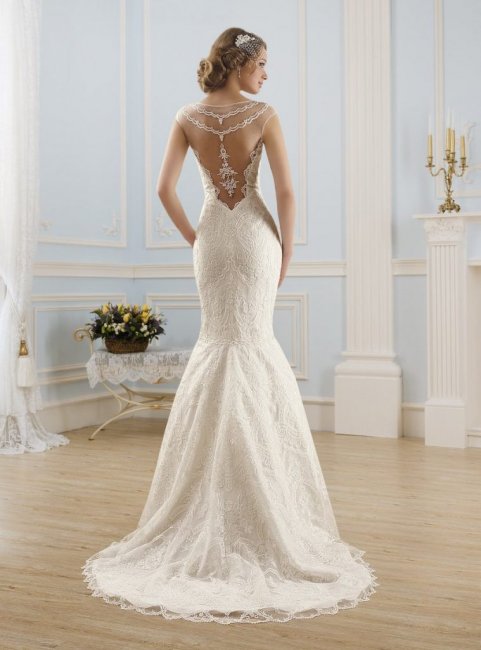 Изысканное свадебное платье русалка с открытой спиной