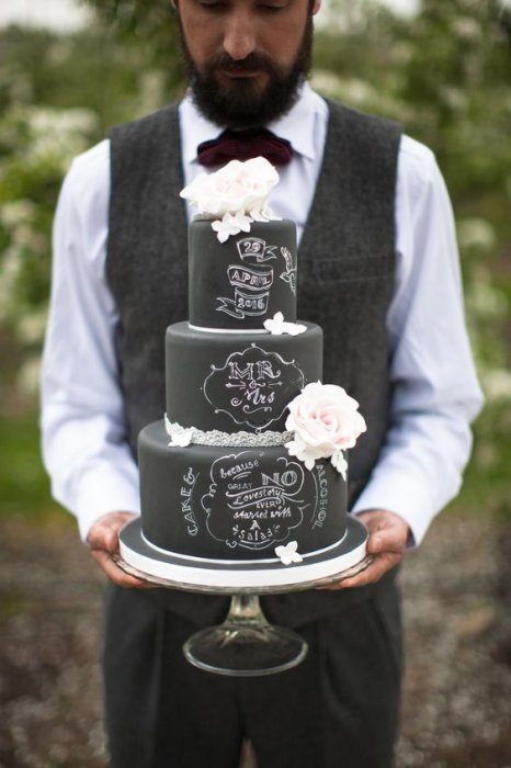 Свадебный торт в стиле chalkboard