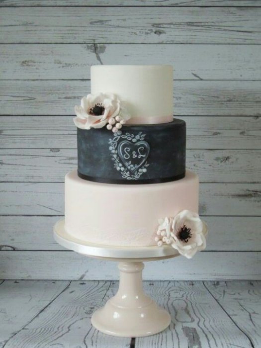 Свадебный торт в стиле chalkboard art