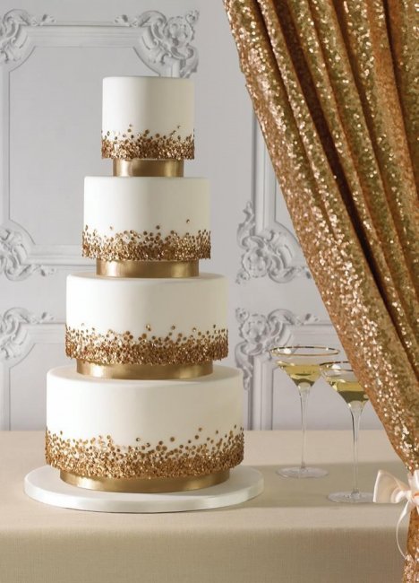 Свадебный торт в золоте