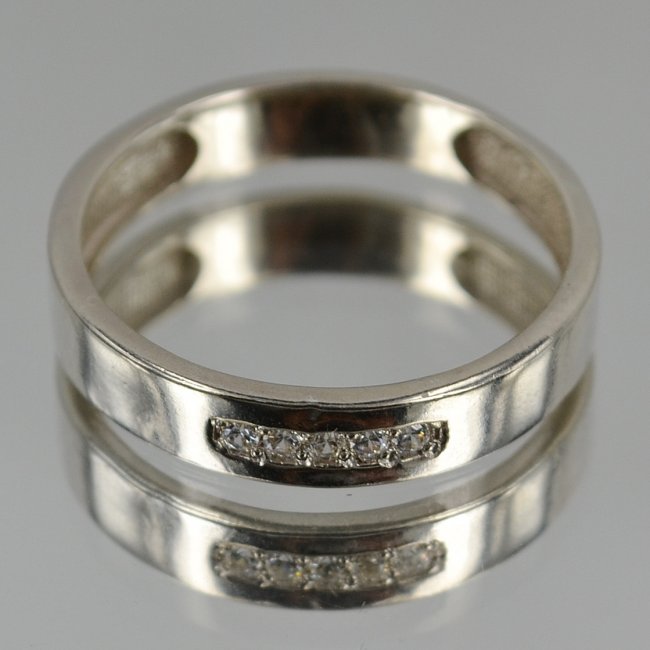 Серебряное мужское обручальное кольцо