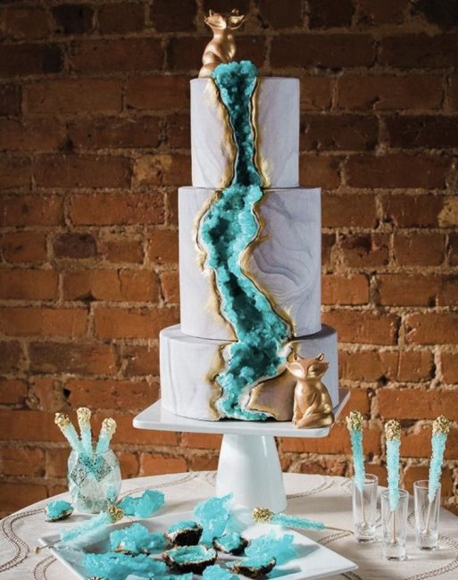 Торт на бирюзовую свадьбу