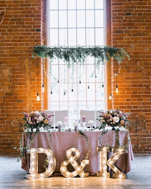 Буквы с огоньками на свадьбу