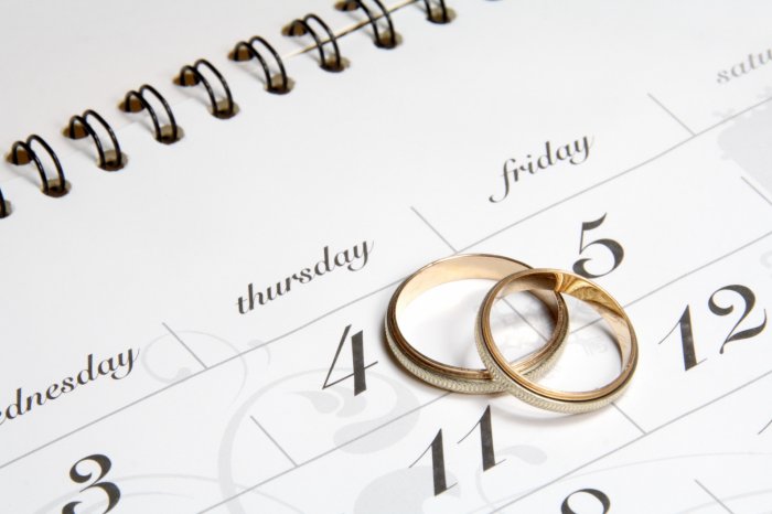 Вначале определитесь с датой свадьбы