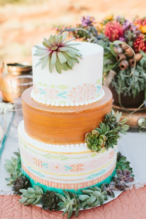 Яркий дизайн свадебного торта